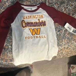 Washington Commanders Kids Long Sleeve Tee - Burgundy and White